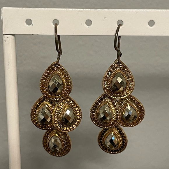 Anna Beck Gold drop earrings - Picture 7 of 8